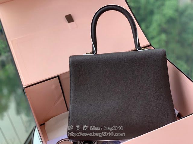 DELVAUX女包 Brillant系列 粒紋牛皮 德爾沃女手提包 Dv0028 togo橡木灰巧克力 Delvaux女單肩斜挎包  fcs1241
